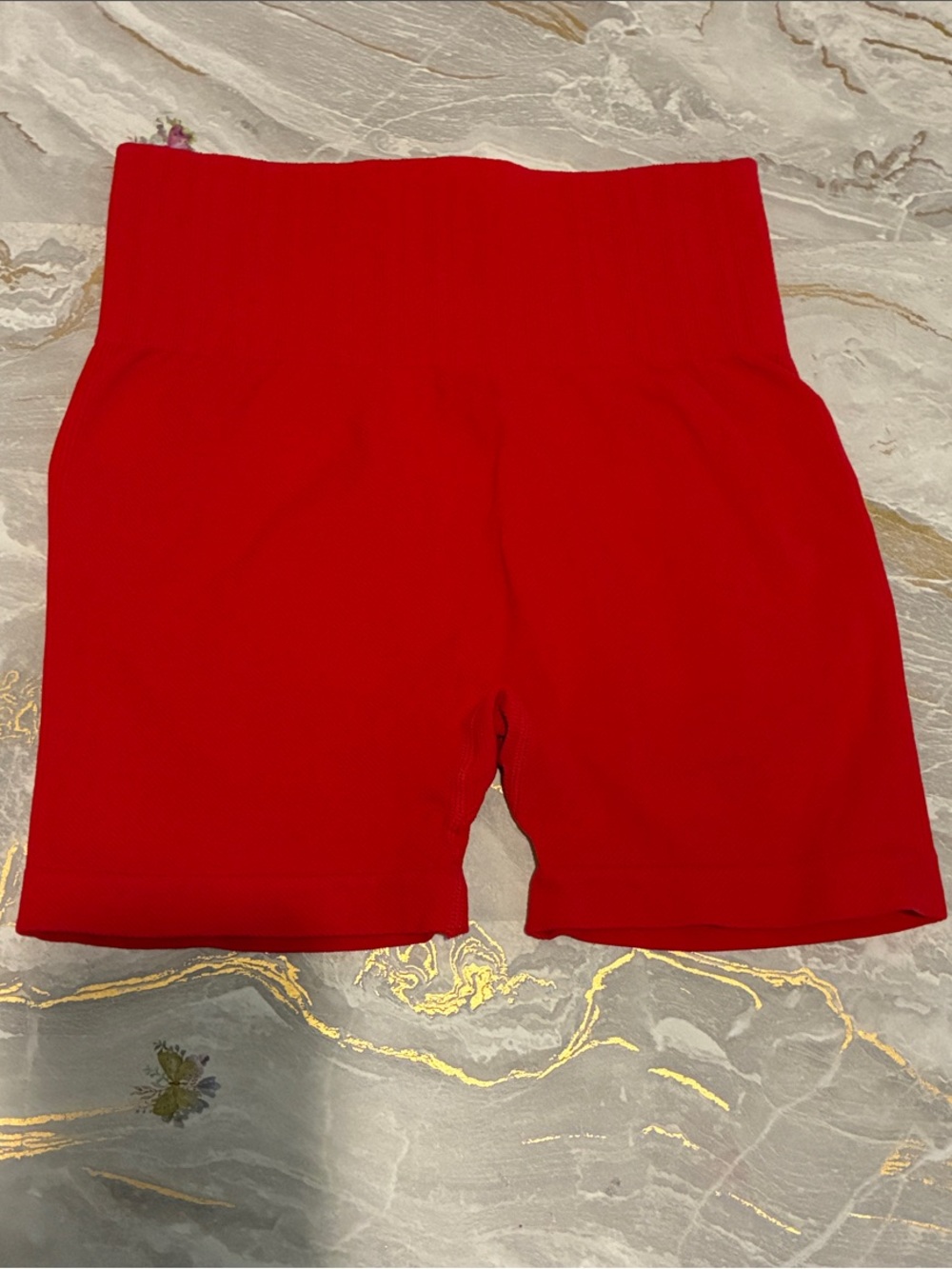 Women’s High-Waist Red Bike Shorts